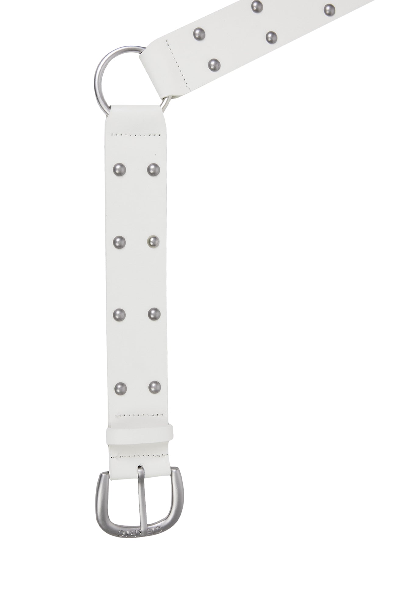 cerric - TWO RING RIVET BELT / WHITE