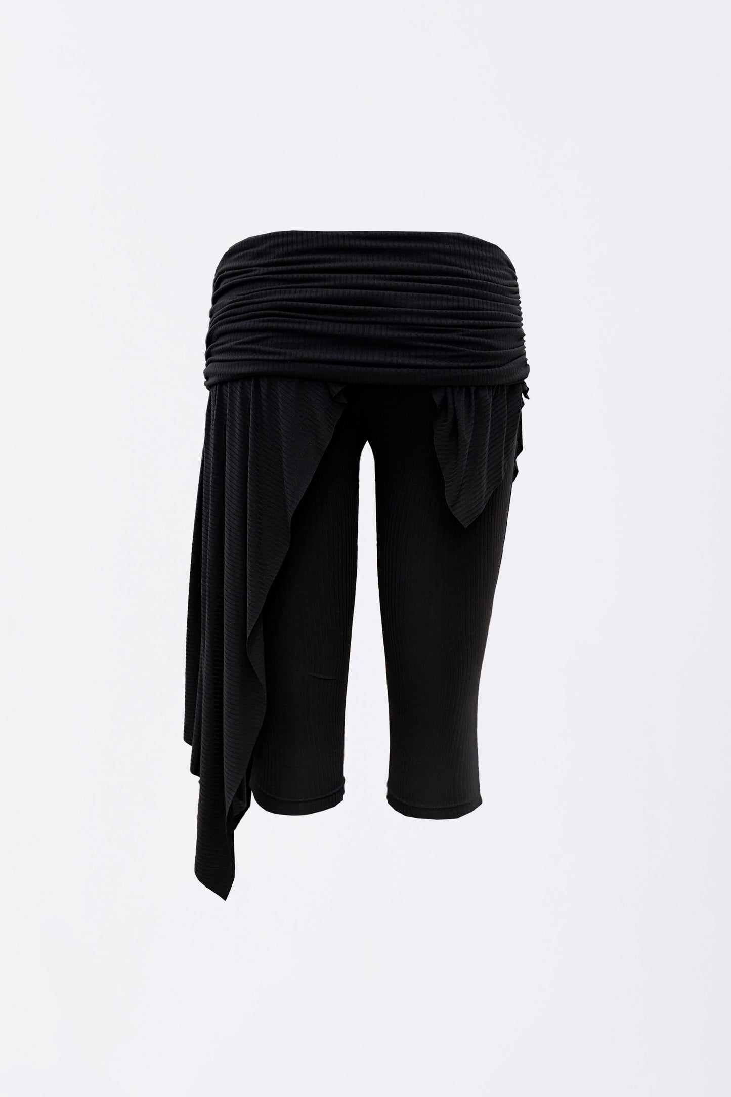 Sculptorpage - Asymmetric Skirt Leggings Black