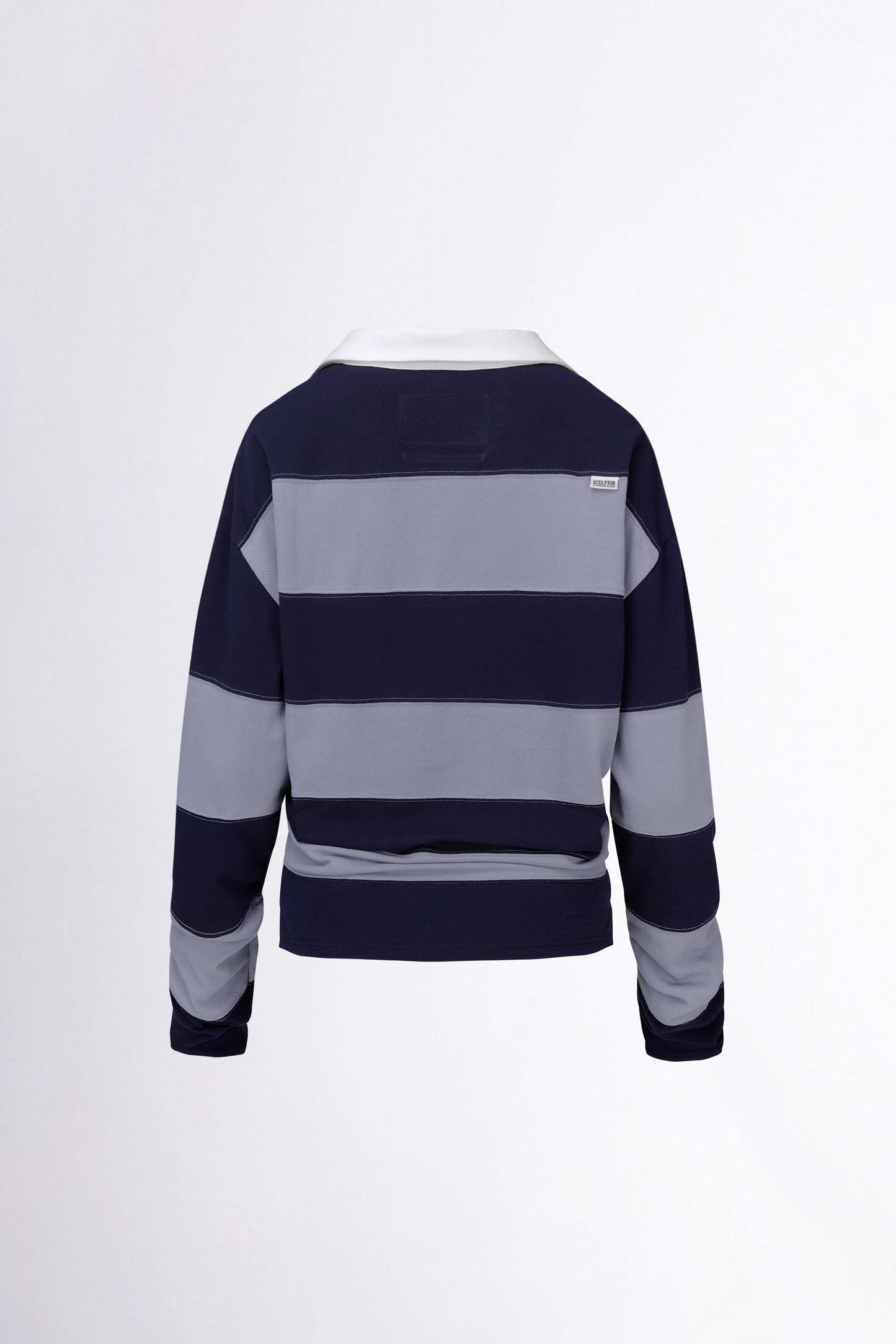 Sculptorpage - Rugby Striped Polo Jersey Blue/Navy