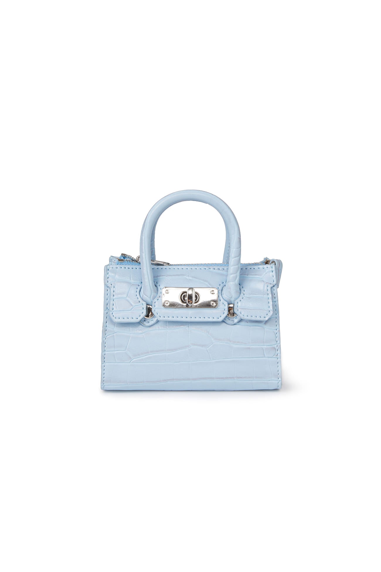 Deinet - CROCODILE PATTERN CHAIN MINI BAG IN ICE BLUE