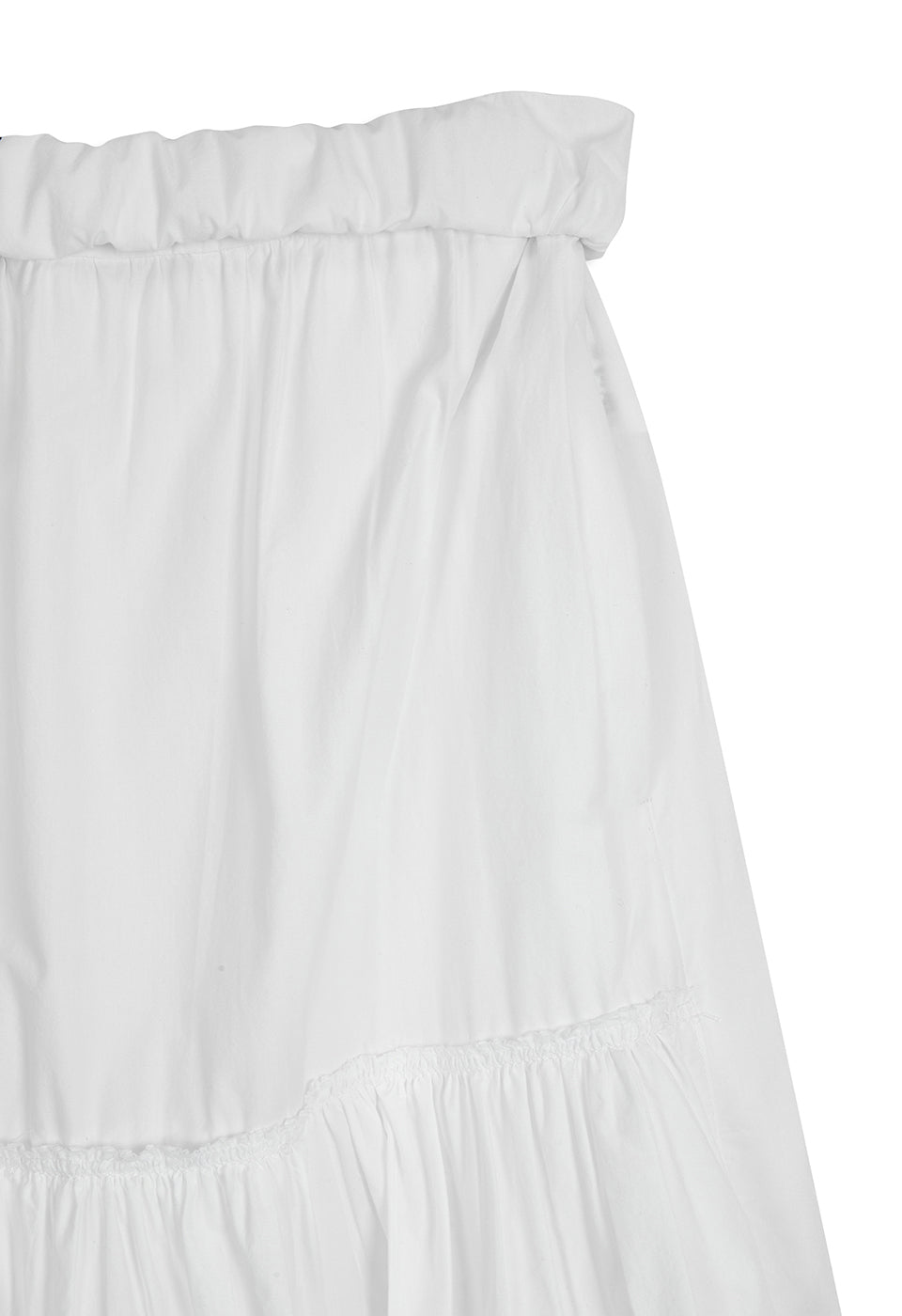 OPENYY - ROLLED WAIST TIERED SKIRT, WHITE