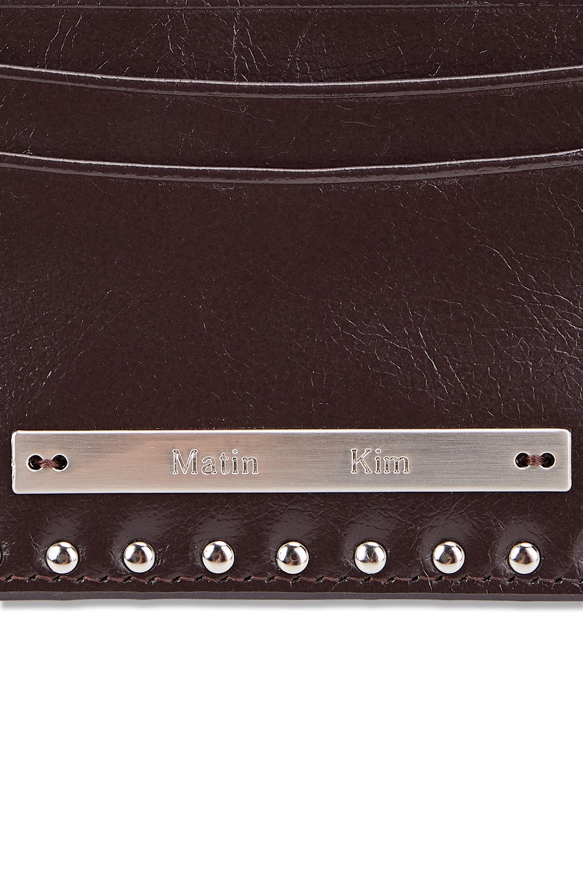 Matin Kim - WESTERN STUD CARD WALLET IN BROWN
