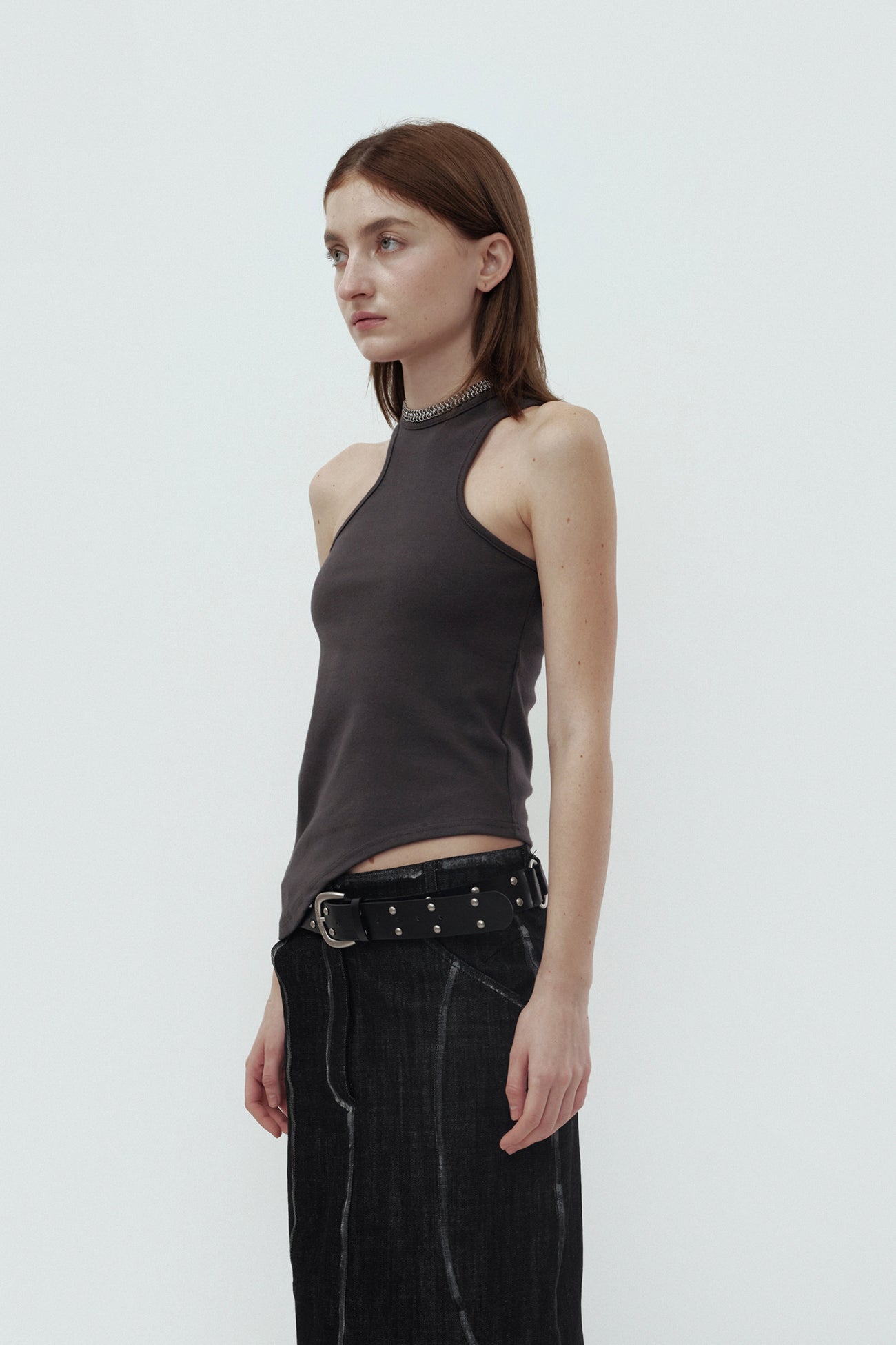 cerric - TWO RING RIVET BELT / BLACK