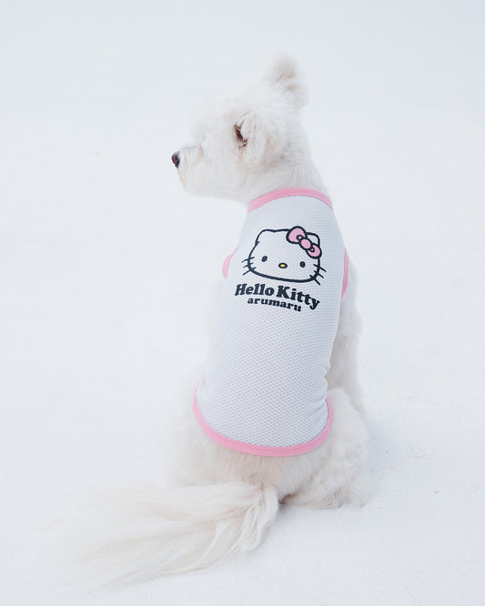 HELLO KITTY X ARUMARU PET SLEEVELESS MESH TOP_PINK-2차 재입고