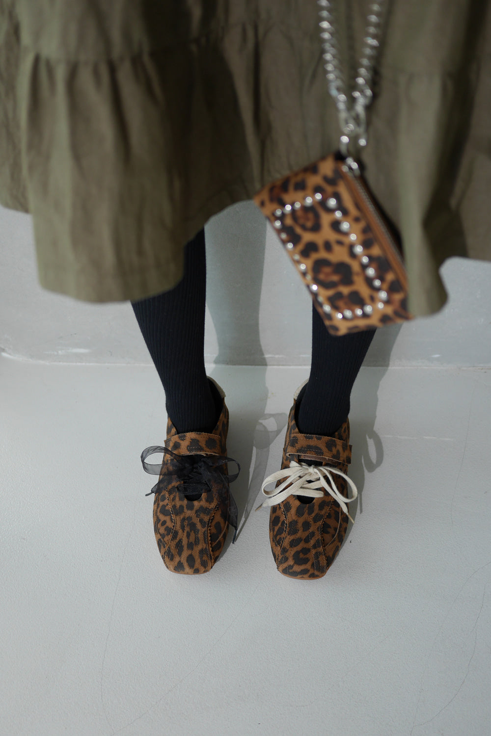 KHIHO - PINKING MARY JANE SNEAKERS / LEOPARD