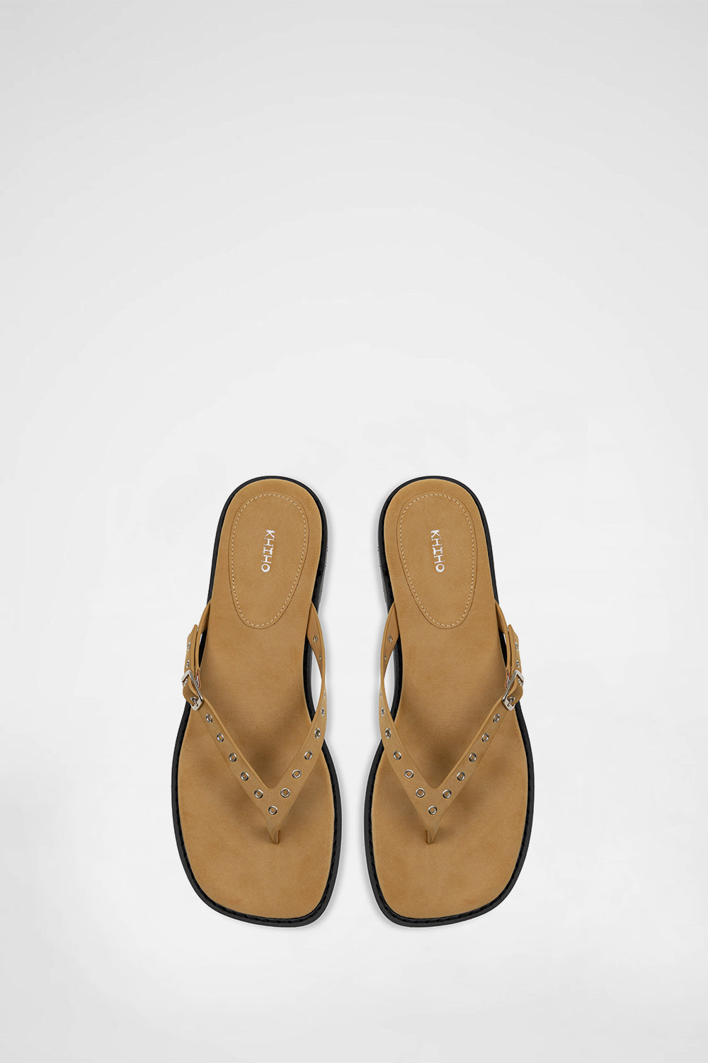 khiho - EYELET FLIP-FLOP / BEIGE – lolamoon.co