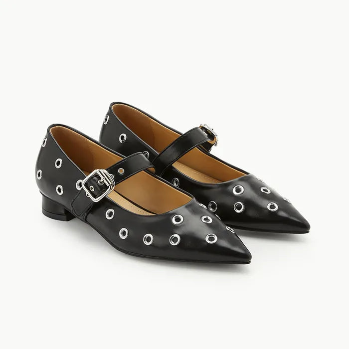 PAES - Eyelet Buckle Flat / Black