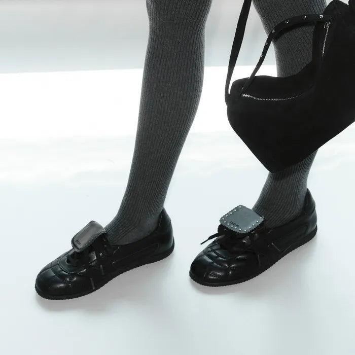 khiho - 3-Way Foldover Tongue Sneakers / Black