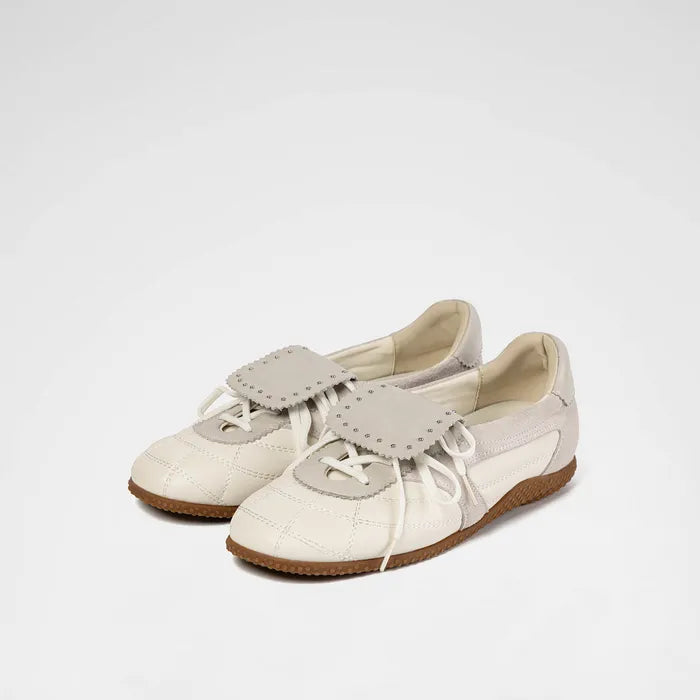 khiho - 3-Way Foldover Tongue Sneakers / White