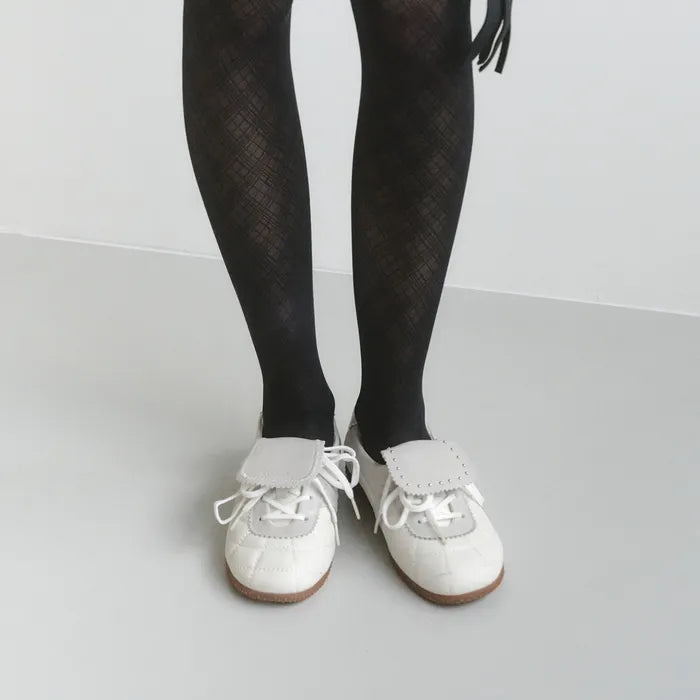 khiho - 3-Way Foldover Tongue Sneakers / White