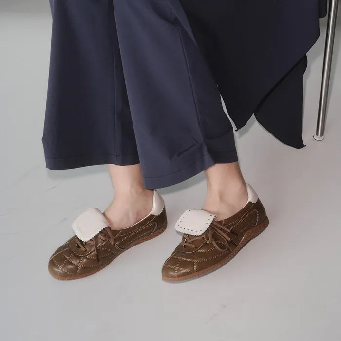 khiho - 3-Way Foldover Tongue Sneakers / Brown