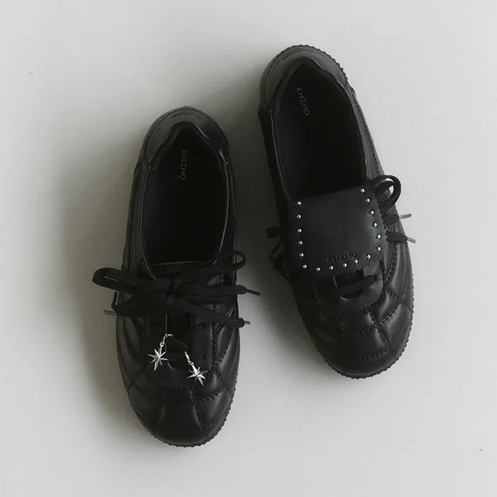 khiho - 3-Way Foldover Tongue Sneakers / Black