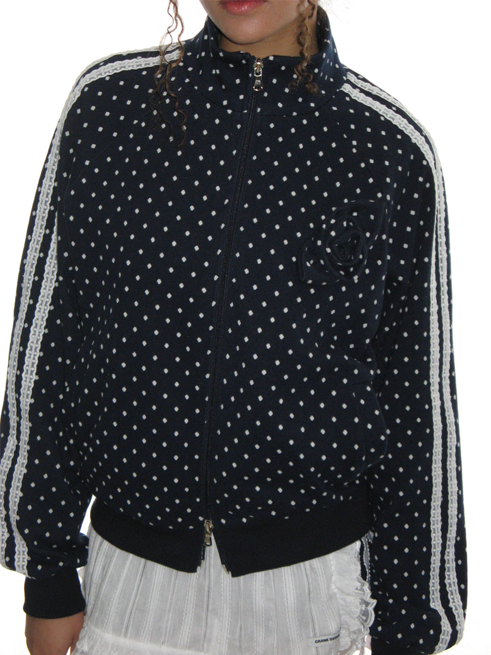 crank-ROSE DOT TRACK JACKET( BLACK / NAVY /OATMEAL )