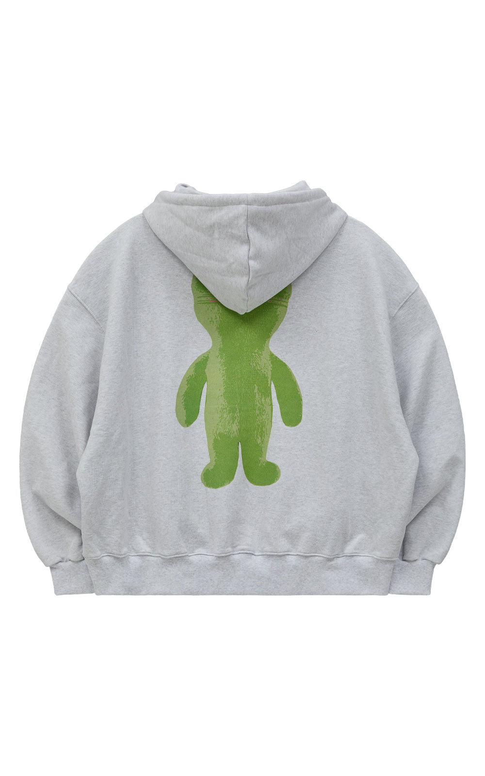 HOODHOOD - Alien graphic overfit hood melange white