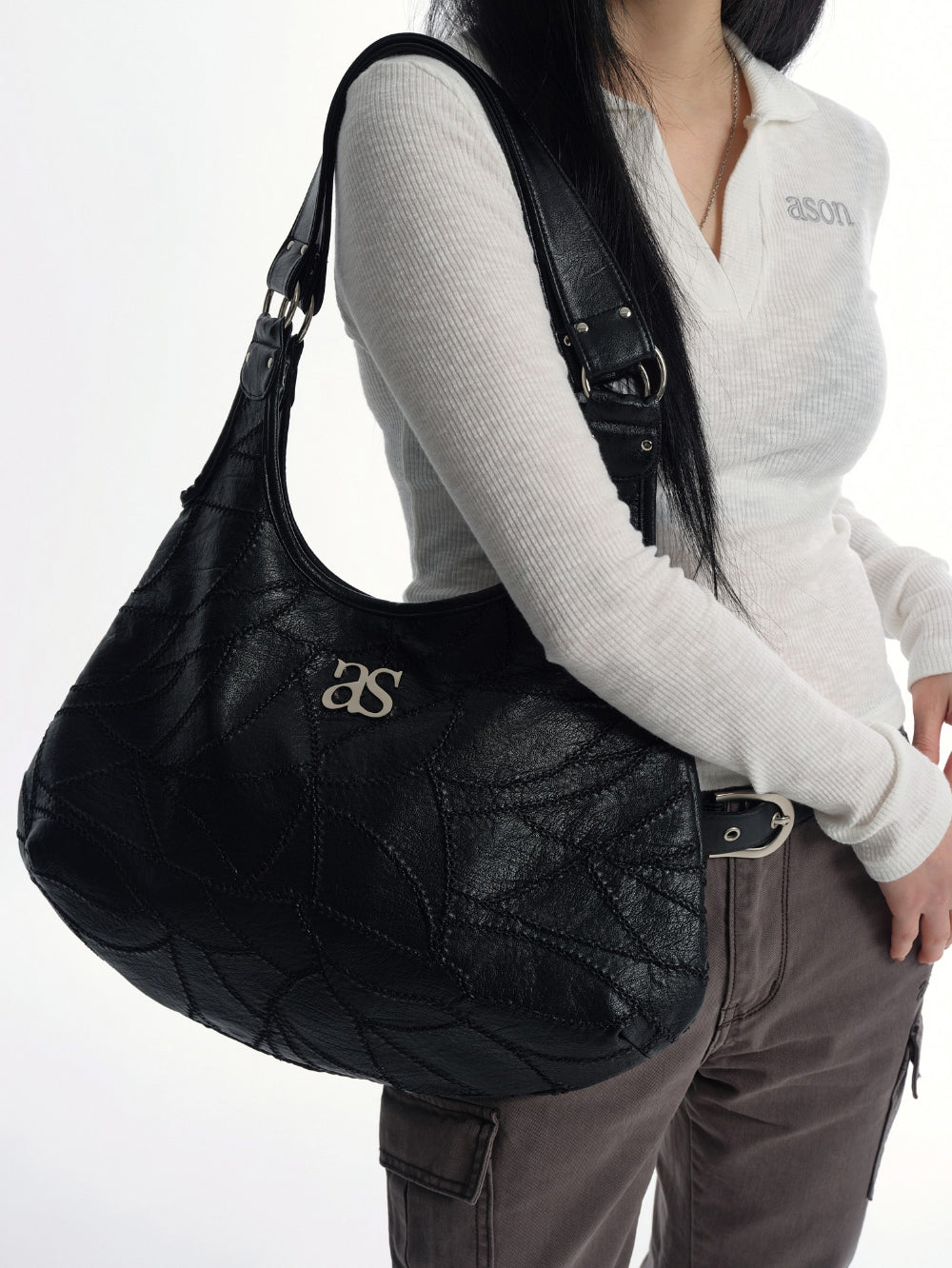 ASON - BECKY SHOULDER BAG / BLACK