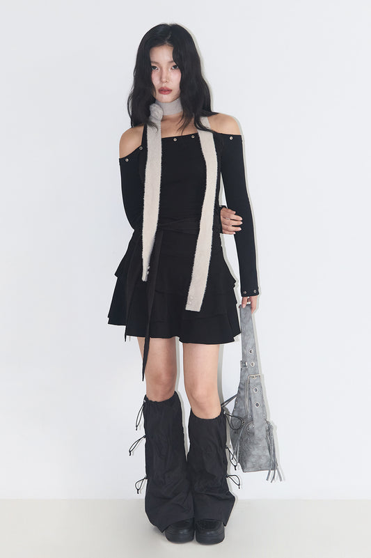 illigo - Leaf Eyelet Shoulder Bag Gray