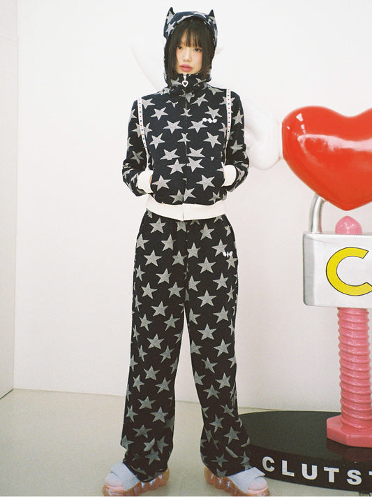 Angel of Star Wing Track Pants - NAVY