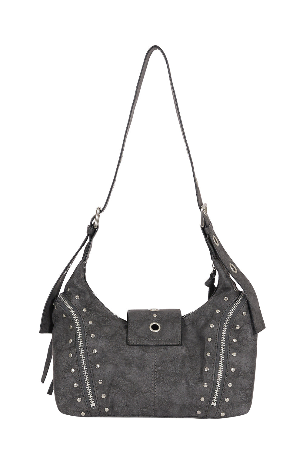 illigo - Leaf Eyelet Shoulder Bag Black