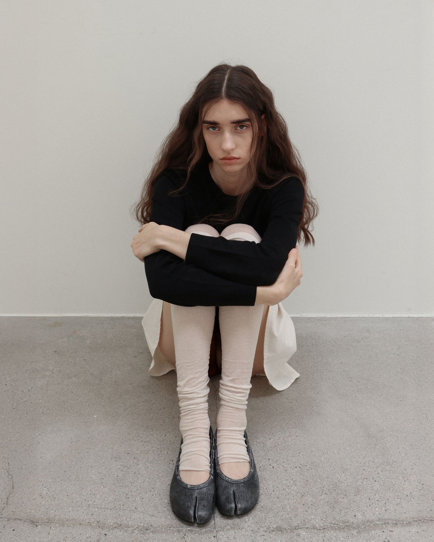 PAES - Leather String Flat / Vintage Black