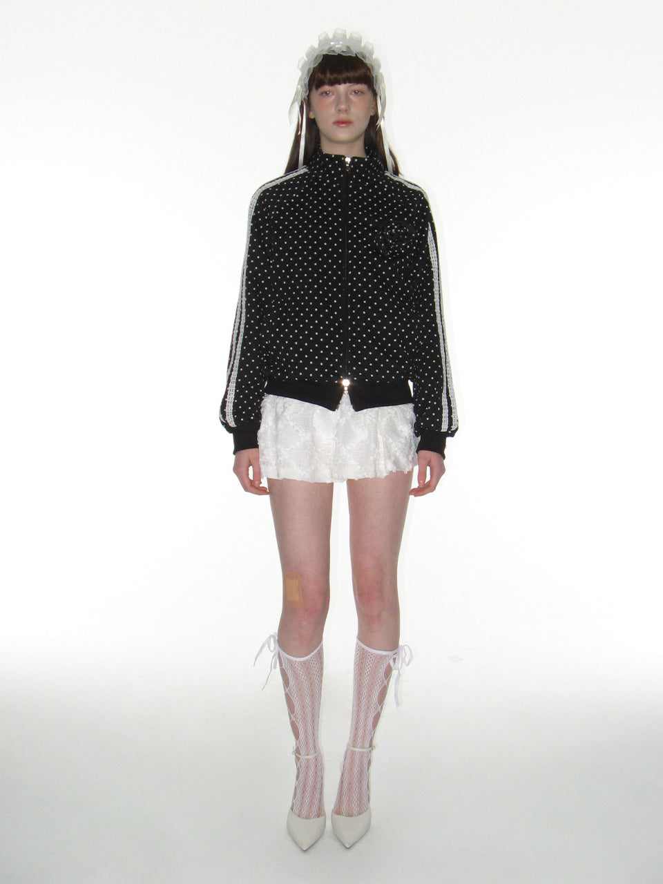 crank-ROSE DOT TRACK JACKET( BLACK / NAVY /OATMEAL )