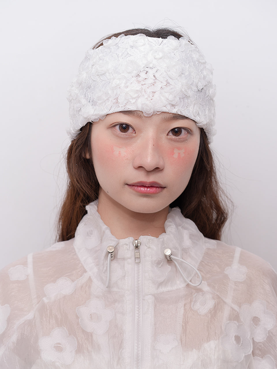 ROSE VEIL HEAD BAND IN WHITE
