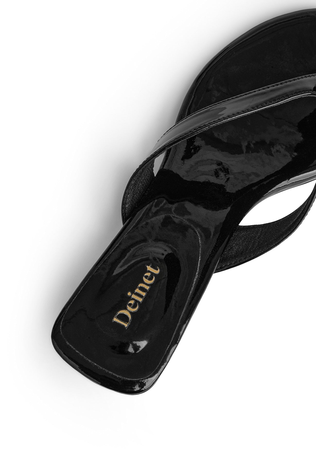 Deinet - ENAMEL FLIP FLOP IN BLACK