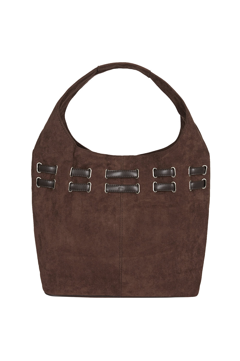 illigo - Belted Suede Shoulder Bag Brown