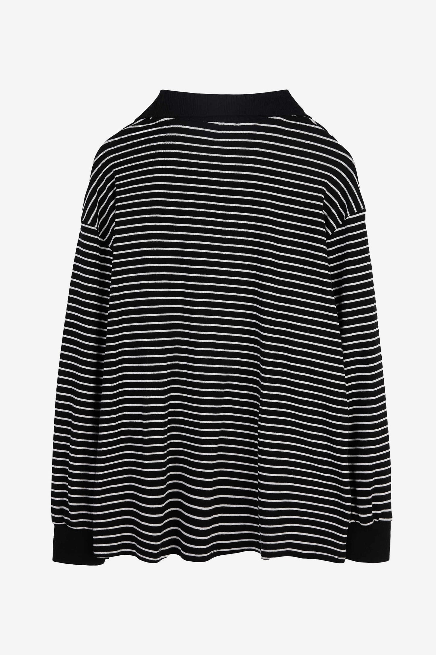 cerric - STRIPE BUTTON PINCH TOP / BLACK