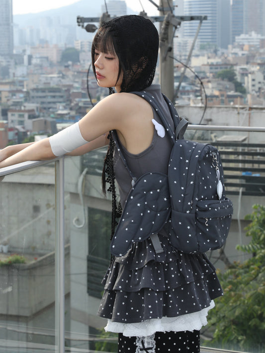 ♪ Angel Wing Backpack - GREY STAR ♫