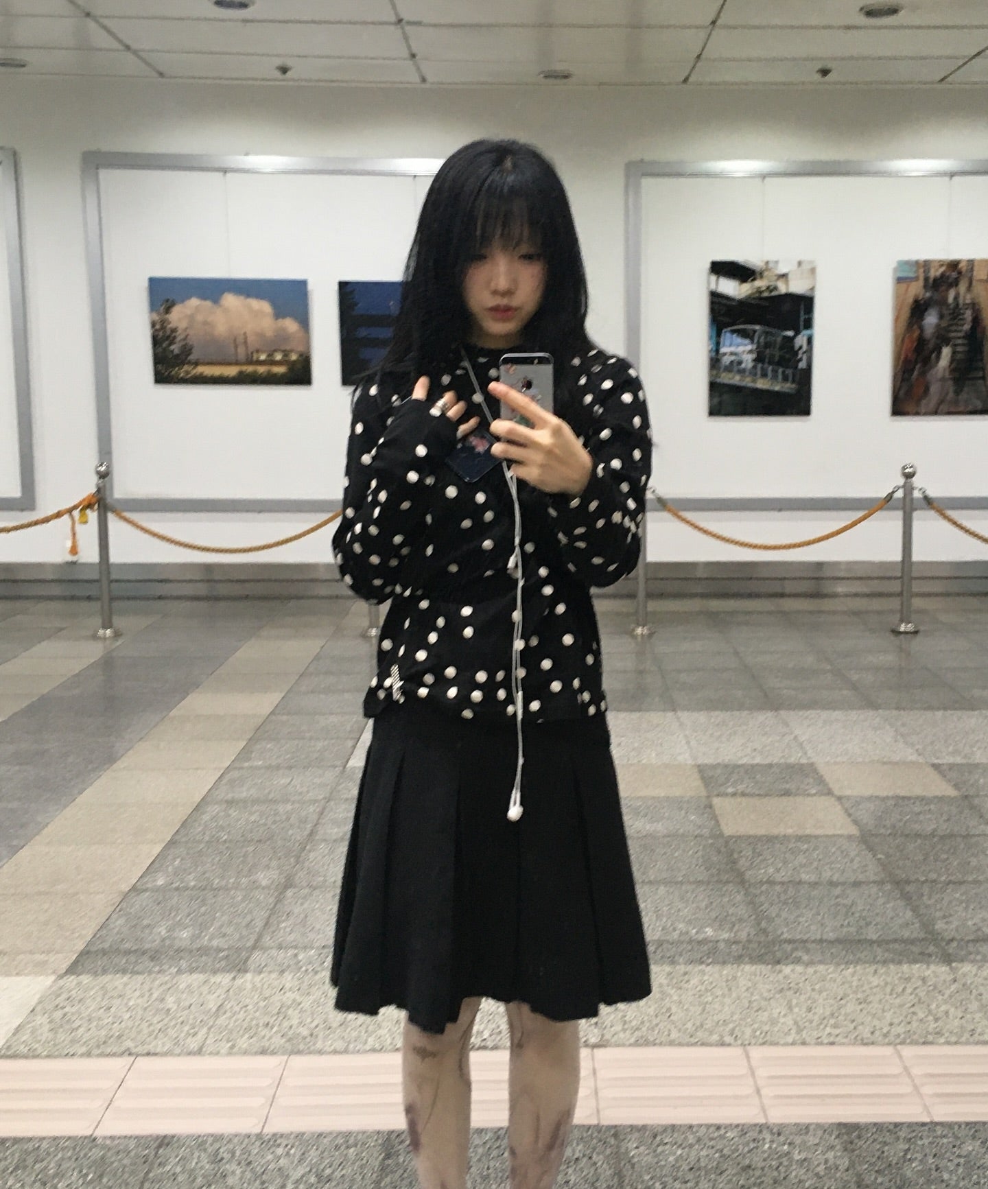 Afternude - DOT HOODIE (BLACK)