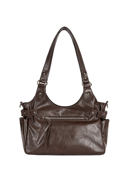 illigo - Amber Buckle Shoulder Bag Brown