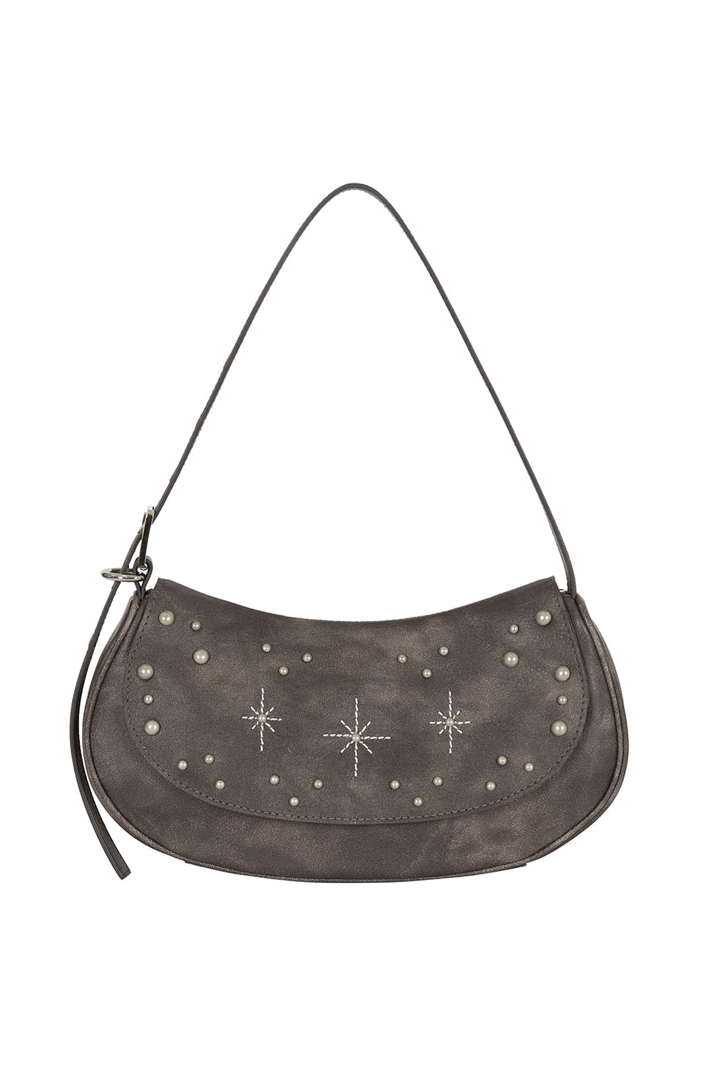 illigo - Stud Ornament Hobo Bag Black