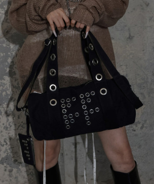 Fancyclub - FFFF EYELET DUFFLE BAG (BLACK) F25ZE030