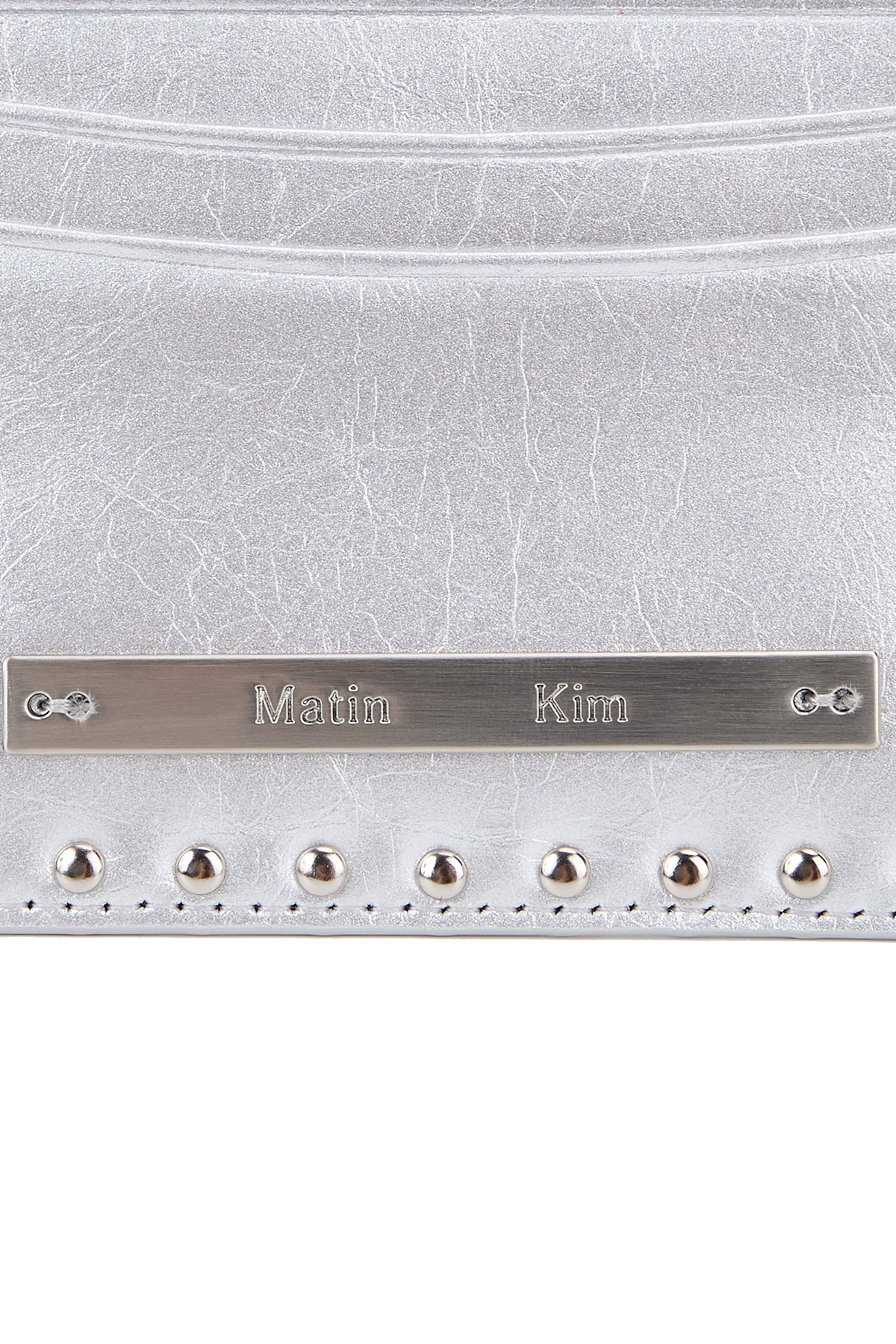Matin Kim - WESTERN STUD CARD WALLET IN SILVER
