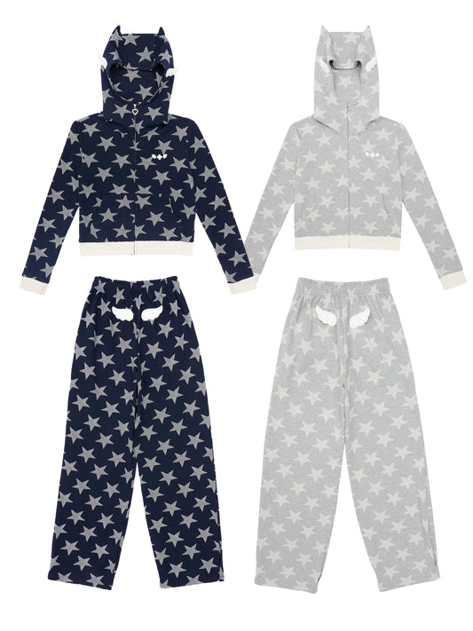 Angel of Star Hoodie & Pants - GREY, NAVY