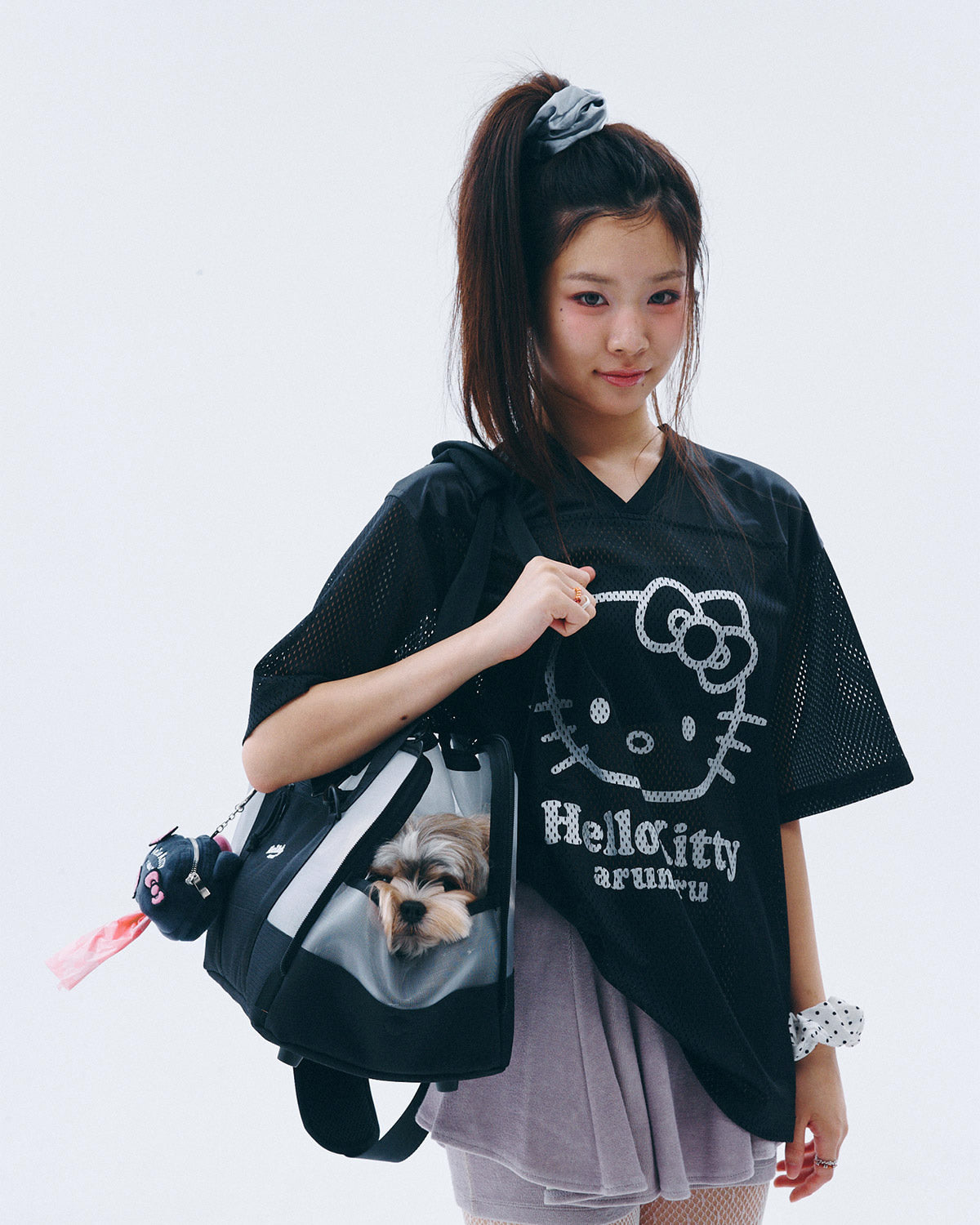 HELLO KITTY X ARUMARU CARRY BAG_BLACK