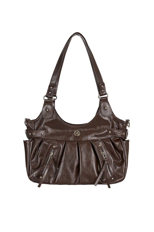 illigo - Amber Buckle Shoulder Bag Brown