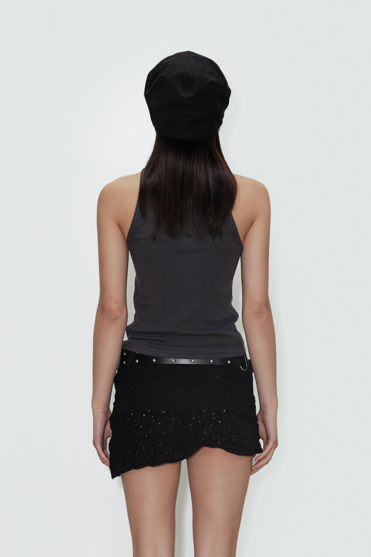 cerric - TWO RING RIVET BELT / BLACK