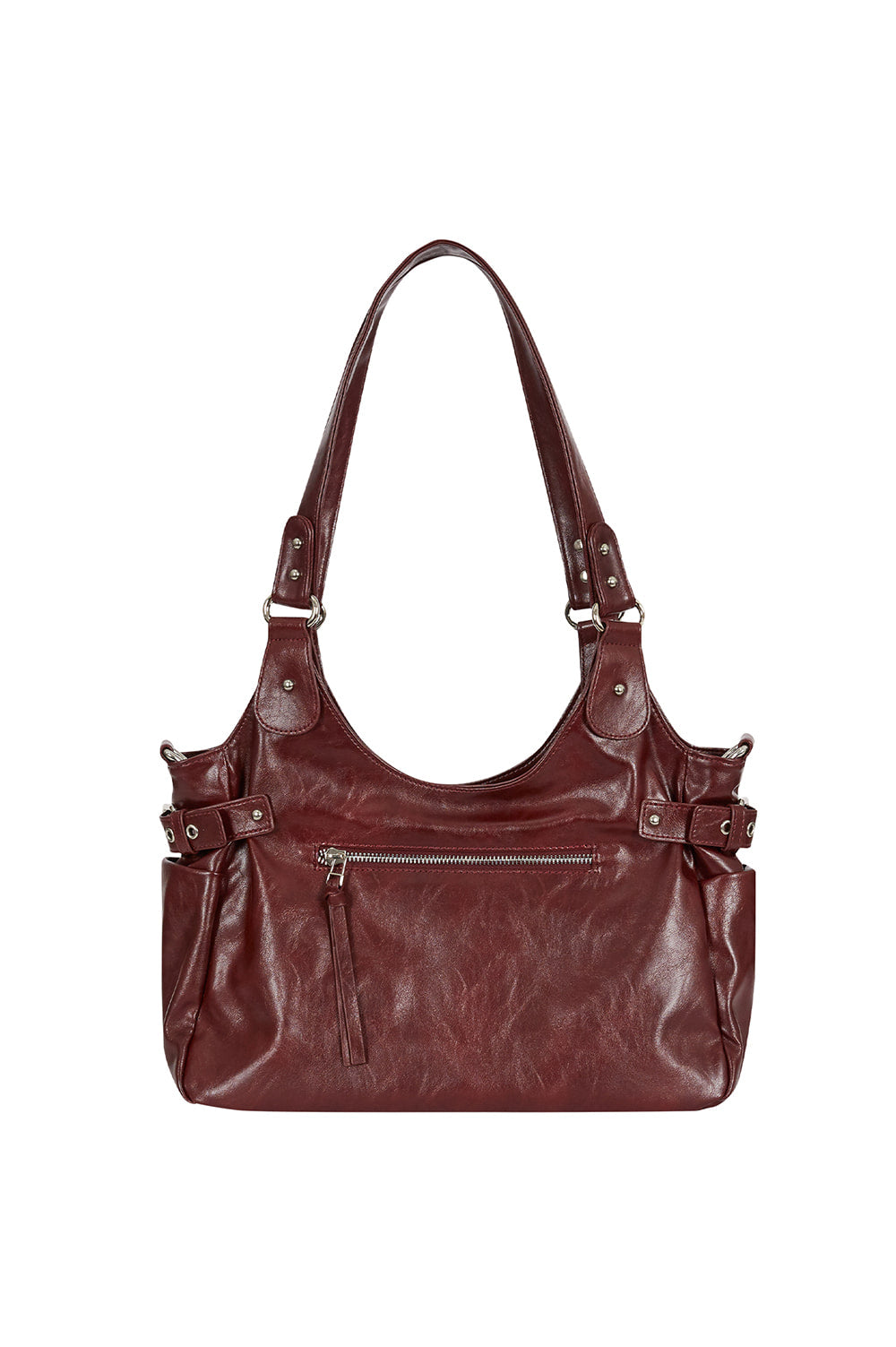 illigo - Amber Buckle Shoulder Bag Burgundy