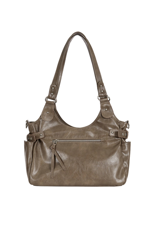 illigo - Amber Buckle Shoulder Bag Beige