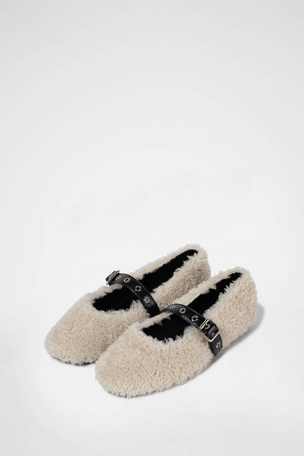 KHIHO - BOUCLE BALLERINA FLAT / BEIGE