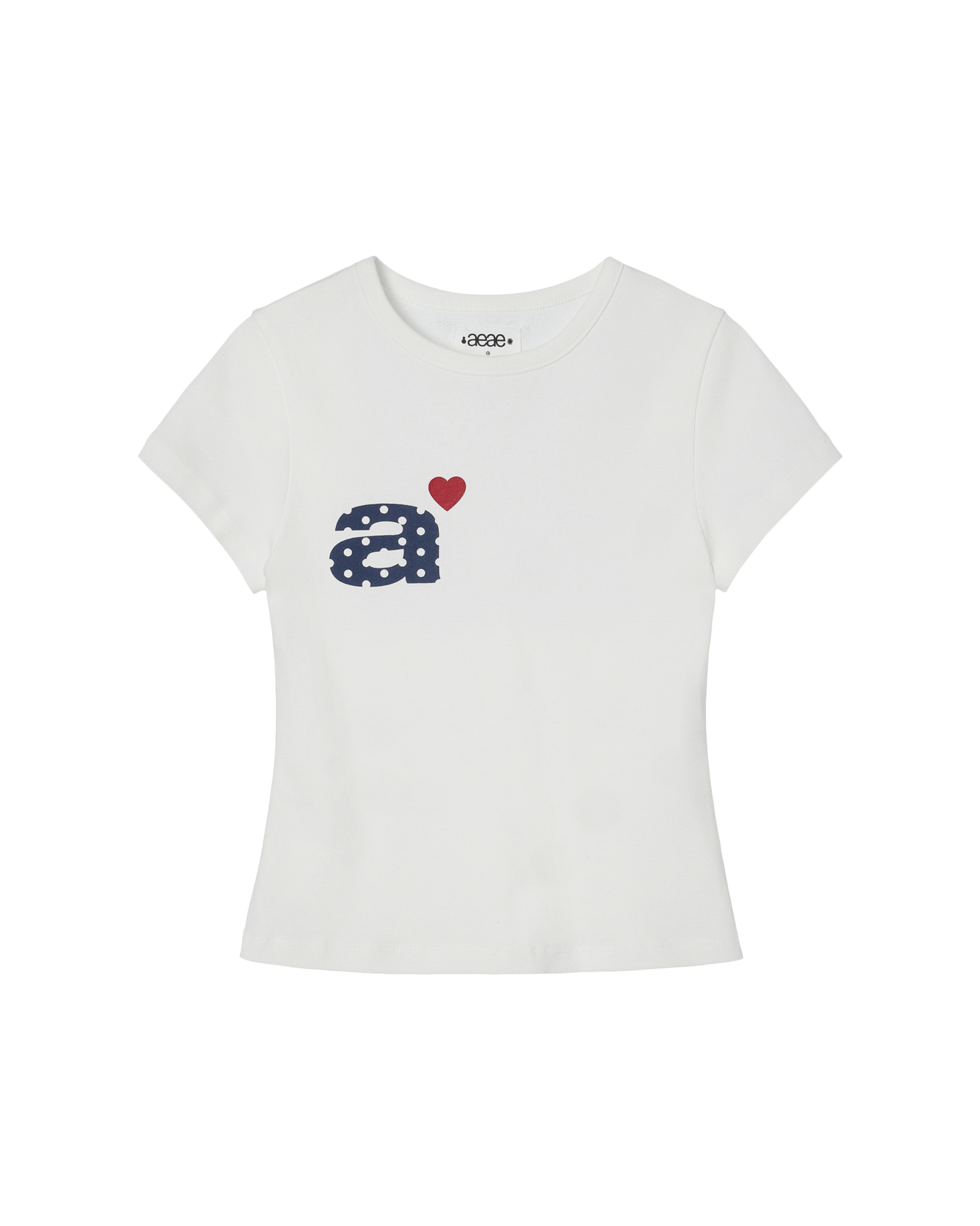 aeae - DOT SMALL LETTER TEE [WHITE] – lolamoon.co