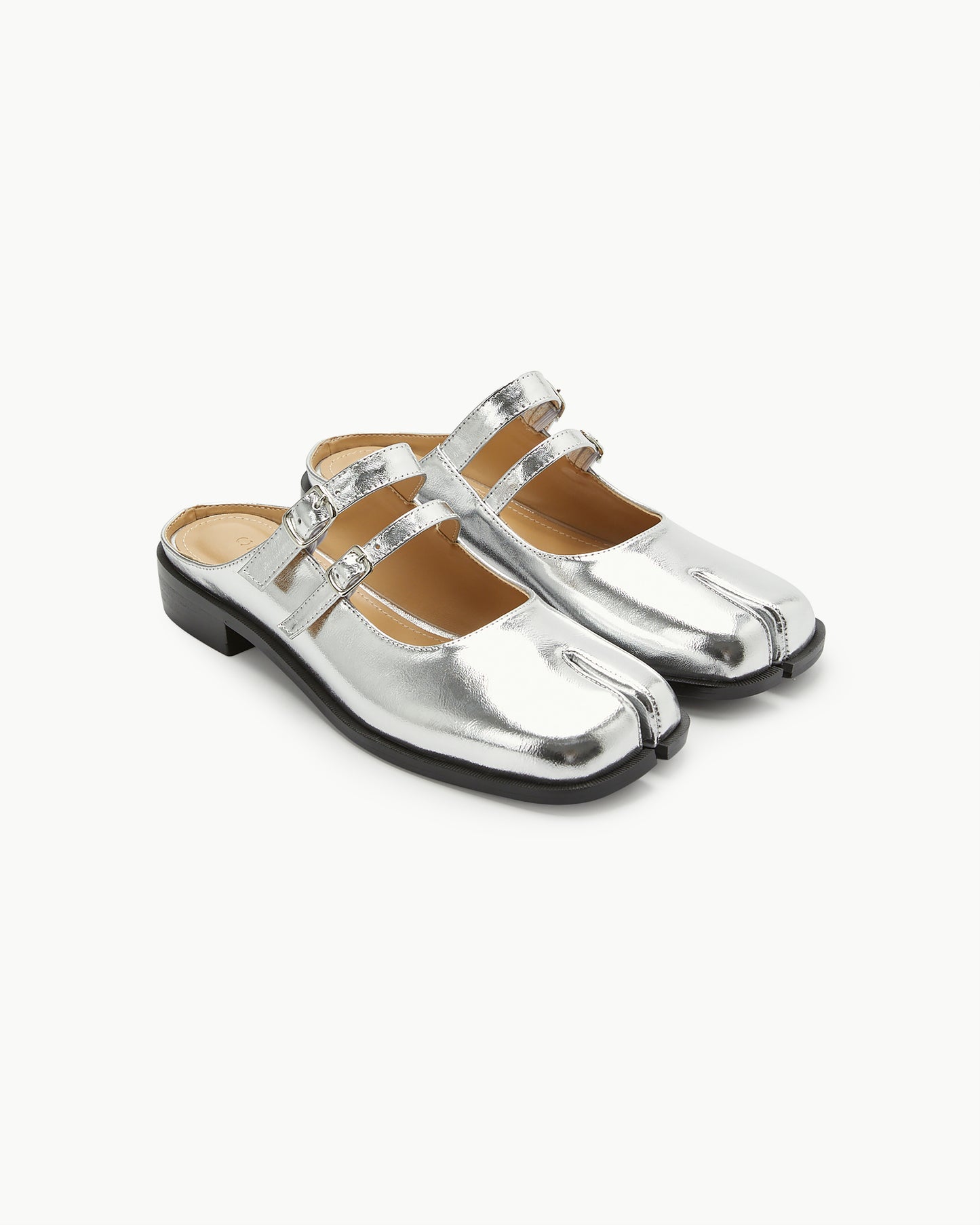 PAES - Double Buckle Mule / Silver