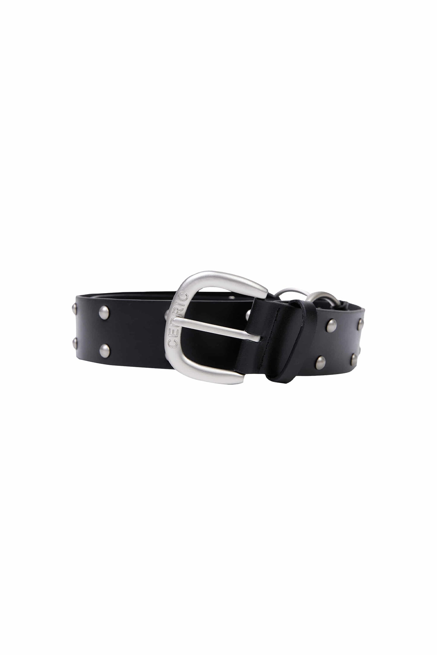 cerric - TWO RING RIVET BELT / BLACK