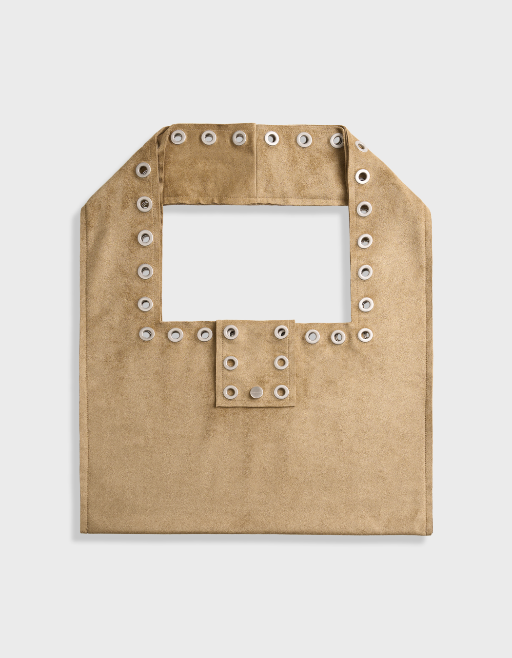Polysooem - EYELET SUEDE SHOULDER BAG, YELLOWISH BROWN