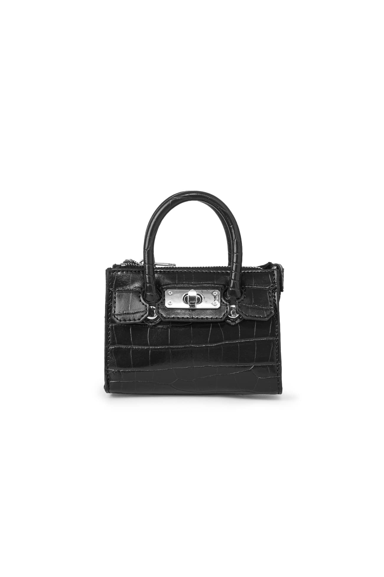 Deinet - CROCODILE PATTERN CHAIN MINI BAG IN BLACK