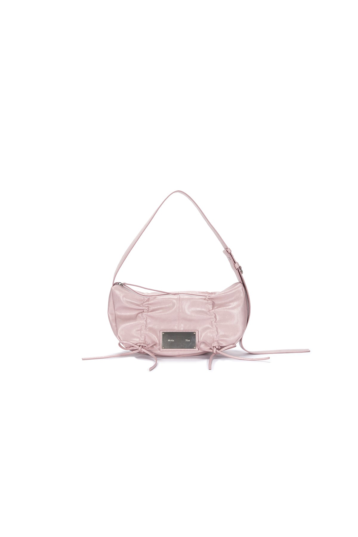 HALF SHIRRING RIBBON ROUND BAG IN PINK – lolamoon.co