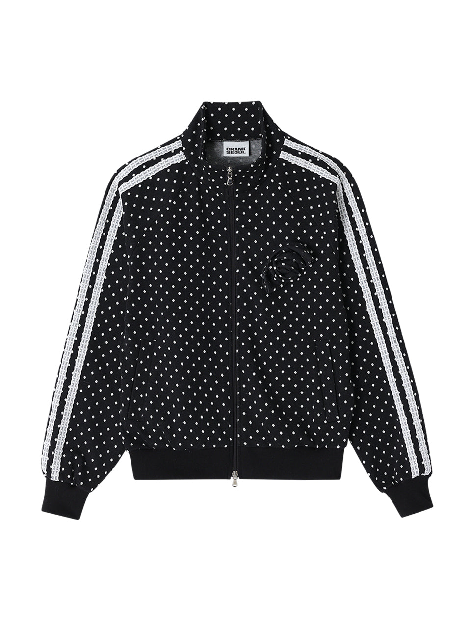 crank-ROSE DOT TRACK JACKET( BLACK / NAVY /OATMEAL )