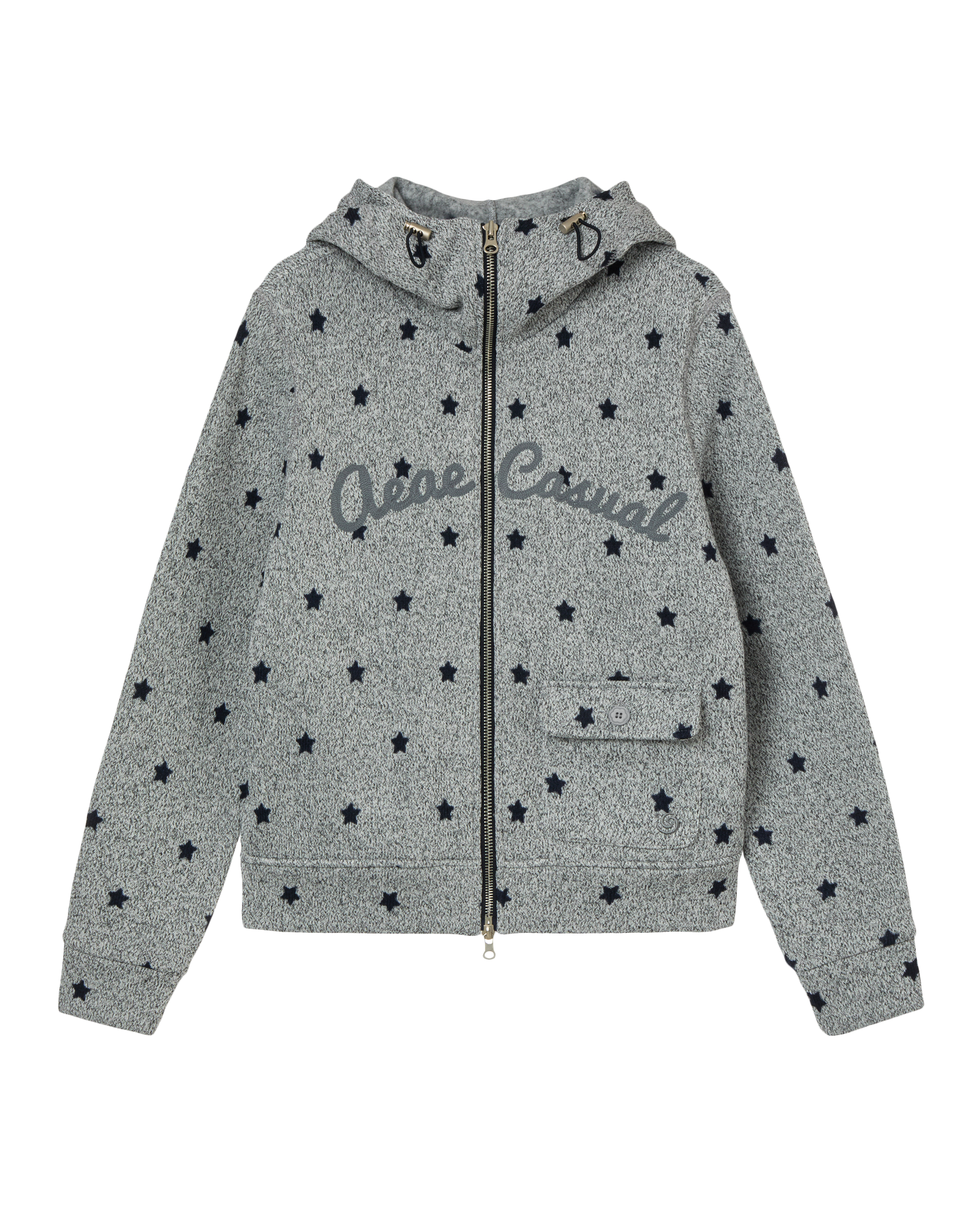 トップス aeae STAR HIGH NECK ZIP UP aeae - STAR HIGH NECK ZIP UP [GREY] – lolamoon.co