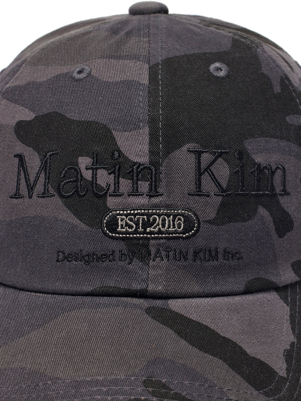 Matin Kim - CAMOUFLAGE LOGO BALL CAP IN CHARCOAL